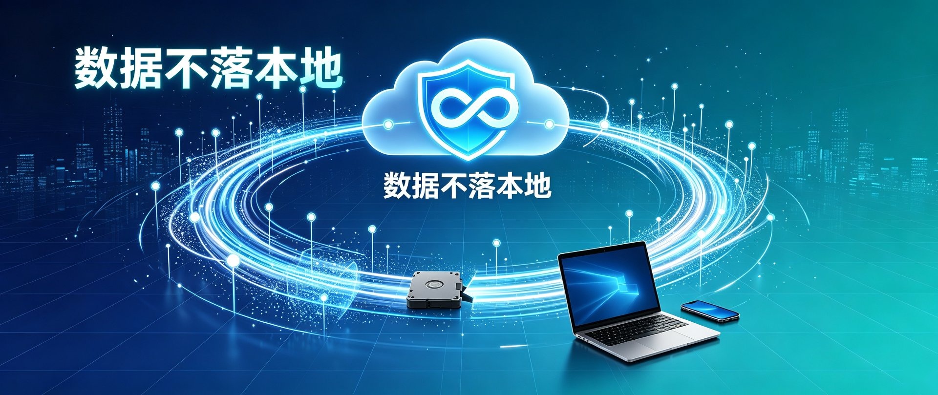 数据不落本地：企业文件数据防泄露概念图